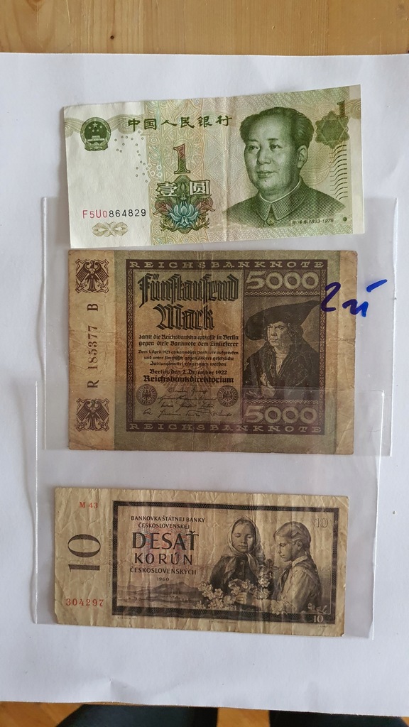 banknoty ZAGRANICZNE zestaw