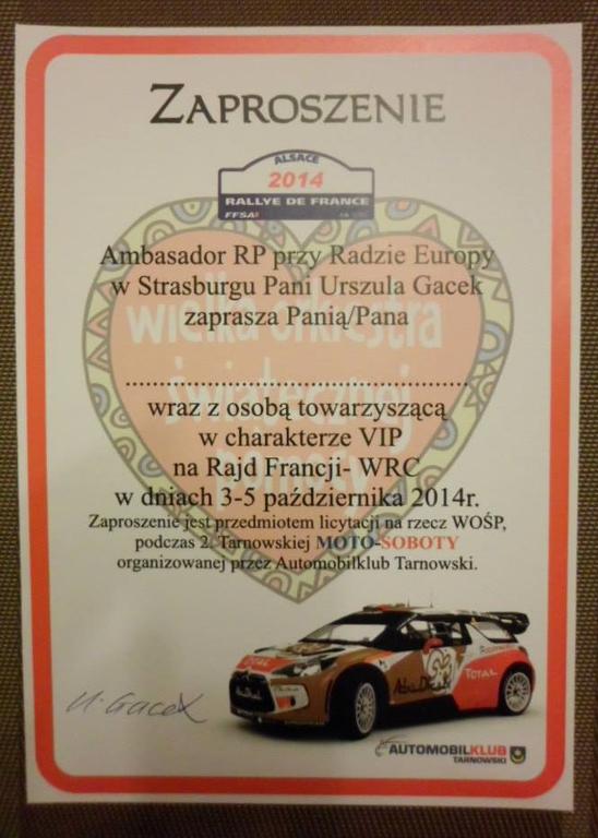 WRC RAJD FRANCJI - Zaproszenie VIP dla dwóch osób!