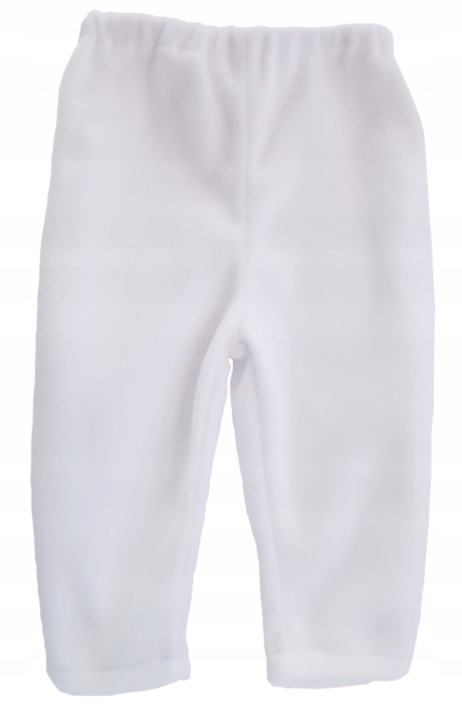 Białe spodnie polarowe chrzest r. 68