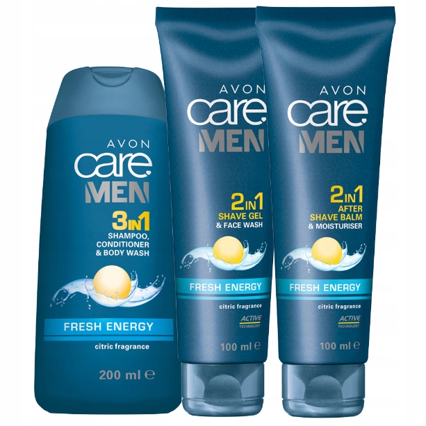 AVON MEN zestaw Fresh Energy żel balsam żel 3w1