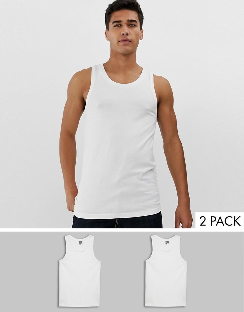 ASOS DESIGN__XDI KOSZULKA BEZ RĘKAWÓW 2 PACK__M