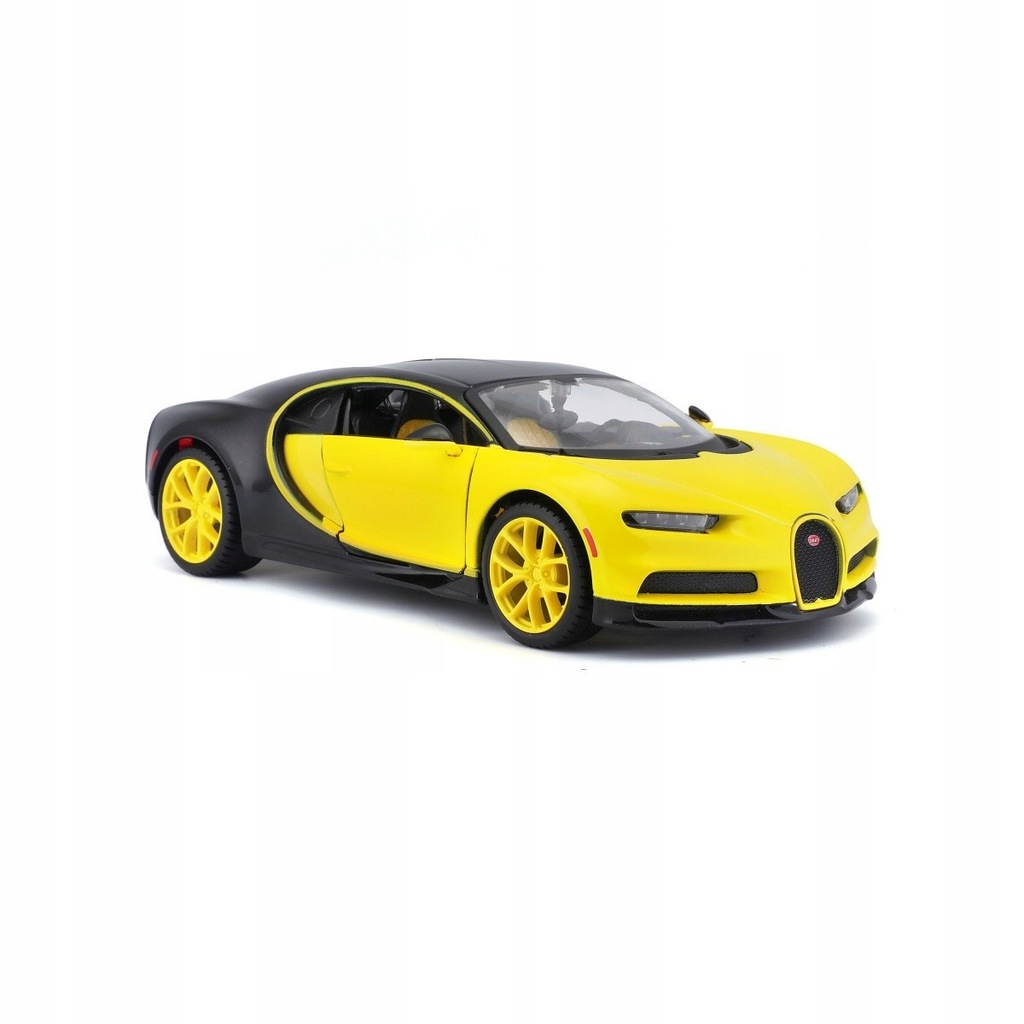 Model kompozytowy Bugatti Chiron żółto-czarny 1/24 Maisto 10131514YLBK