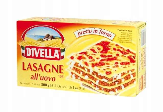 WŁOSKI MAKARON JAJECZNY DIVELLA LASAGNE 500 g