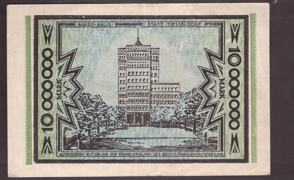 Niemcy Dusseldorf - banknot - 10 Milionów Marek 1923 rok