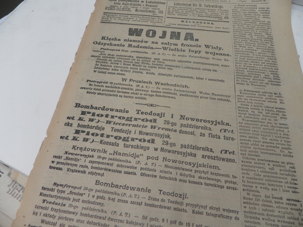 1914 KURIER WARSZAWSKI ODZYSKANIE RADOMIA