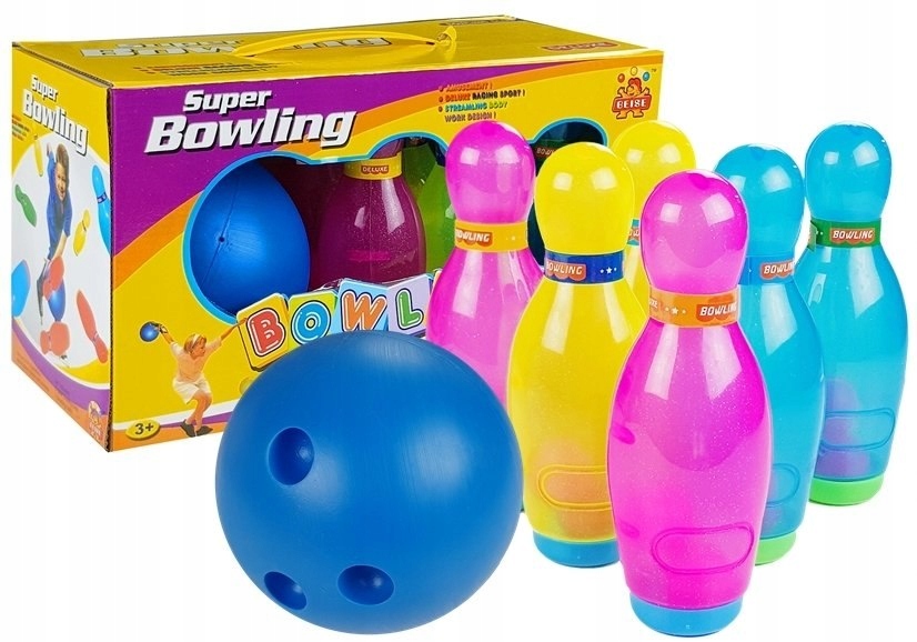 Duzy Zestaw Kręgli 6 sztuk + Piłka Bowling