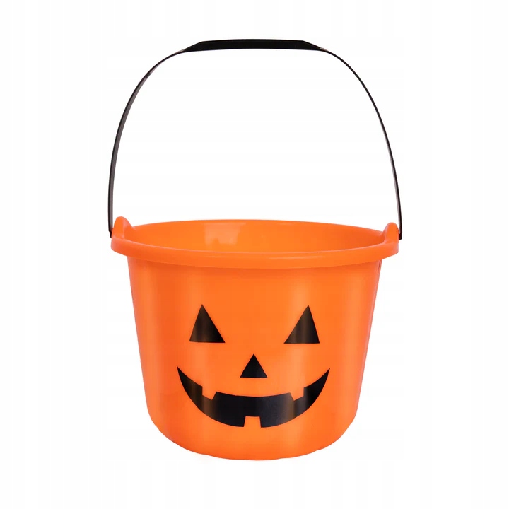 Wiaderko plastikowe koszyk na cukierki Uśmiechnięta Dynia HALLOWEEN