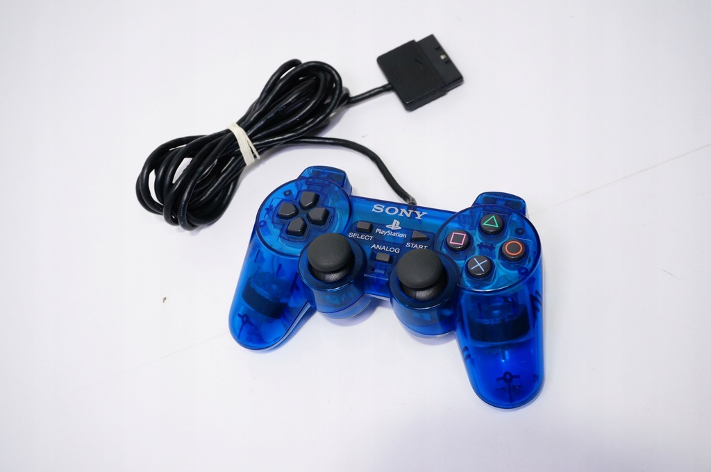 Playstation PSX Oryg. Pad Przezroczysty Niebieski