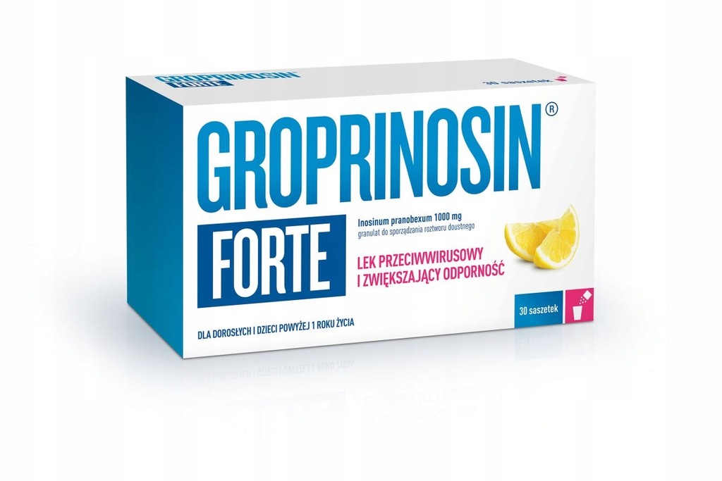 Groprinosin Forte LEK przeciwwirusowy 30 saszetek grypa przeziębienie
