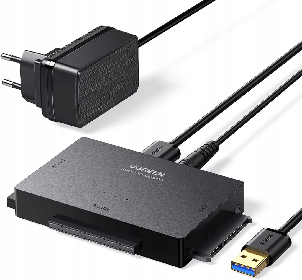 Adapter Dysku Twardego USB 3.0 IDE SATA do 2,5/3,5" UGREEN z zasilaczem DC