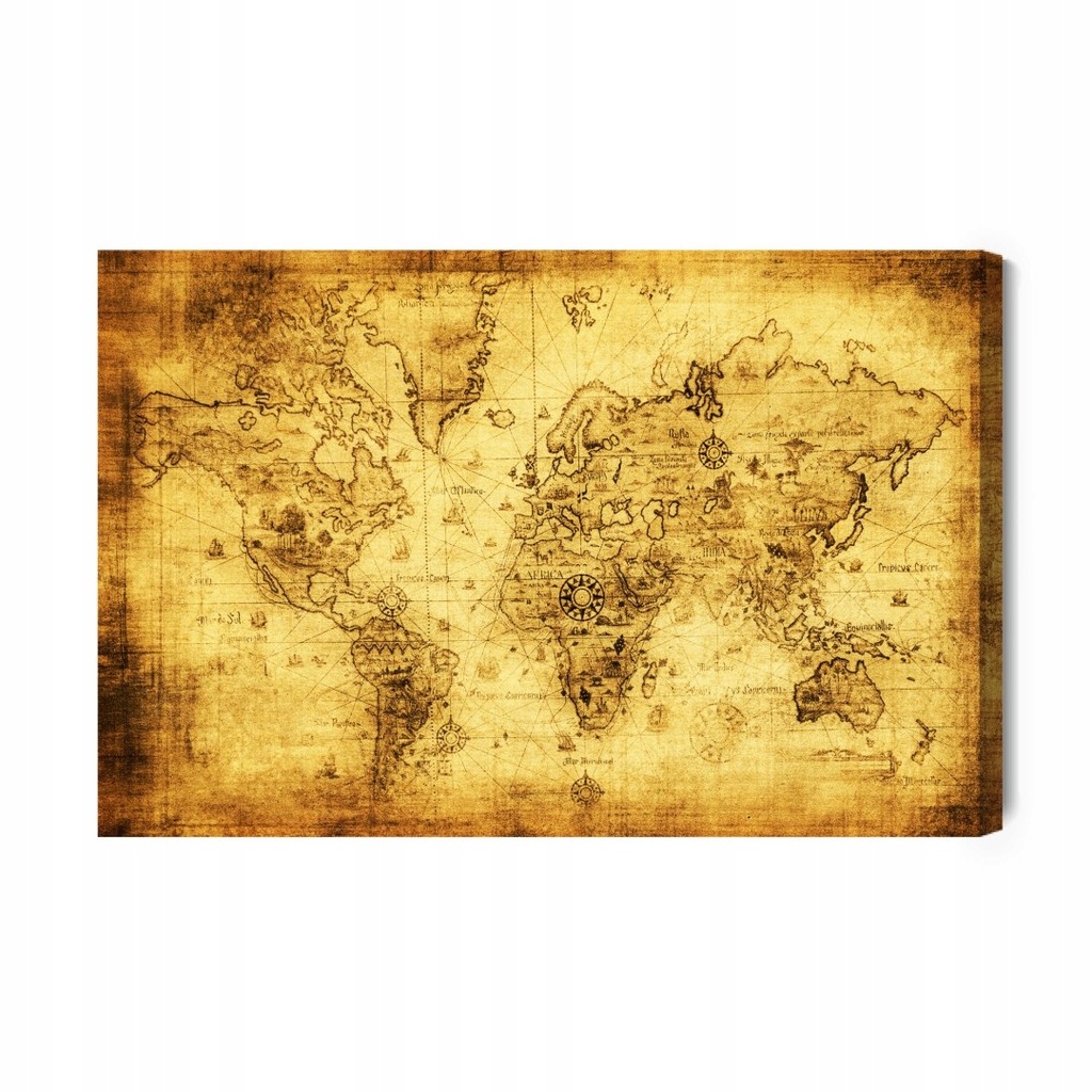 Obraz Na Płótnie Starodawna Mapa Świata 30x20 LB-1357-C