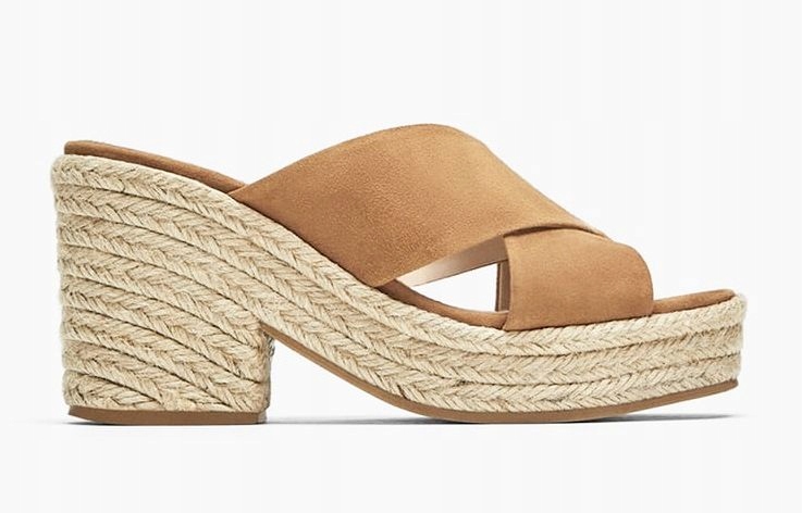 ZARA SKÓRZANE CIELISTE KLAPKI BUTY ESPADRYLE 41