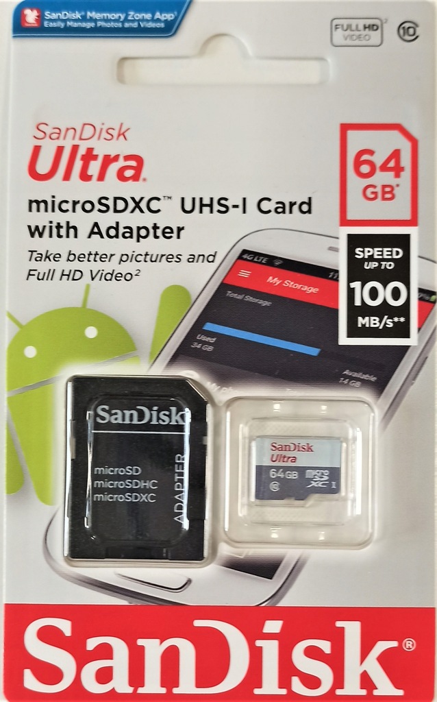 Купить Карта памяти SanDisk Ultra micro SD SDXC 64 ГБ: отзывы, фото, характеристики в интерне-магазине Aredi.ru