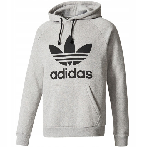 R2726 ADIDAS BLUZA MĘSKA Z KAPTUREM SZARA R.XL