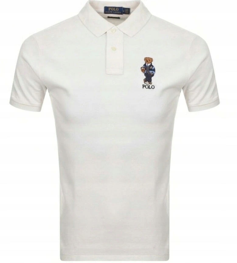 Polo Ralph Lauren Bear Miś Koszulka Polo S WHITE