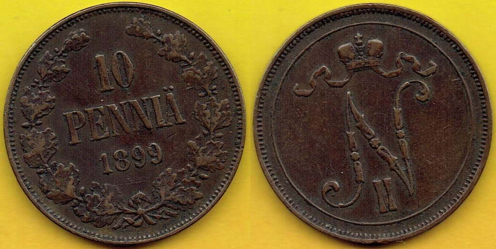 10 PENNIA 1899 r. - 1 OKUPACJA FINLANDII