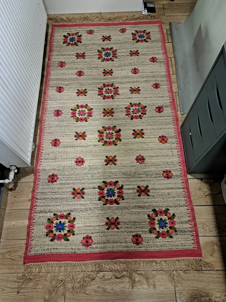 KILIM BUKIETY design lata 70 M. Domańska 200X102CM