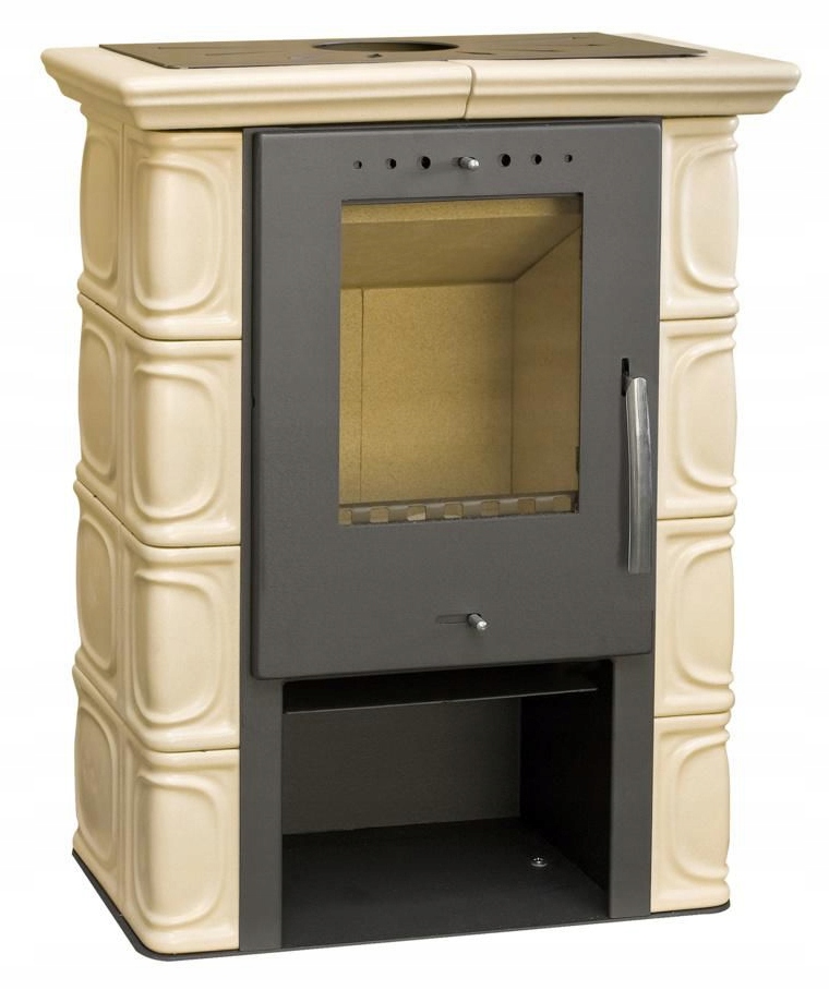 Piec kaflowy kominek koza - Eldur 10kW Cappuccino
