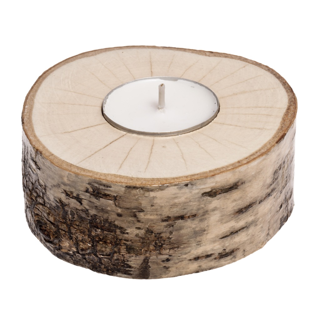 Lakierowany świecznik drewniany Brzoza - BETULO29