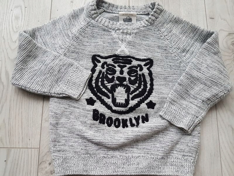 SWETER DZIECIĘCY Bluza ZARA Szary 4 lata 104 cm