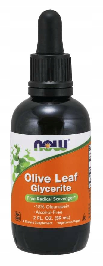 NOW FOODS Olive Leaf Glycerite - Liść Oliwny (59 ml)