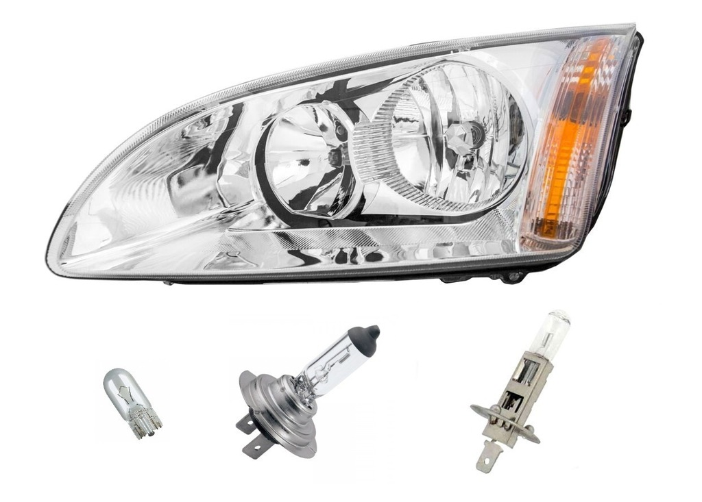 FORD FOCUS MK2 II REFLEKTOR LAMPA PRZEDNIA SREBRNA