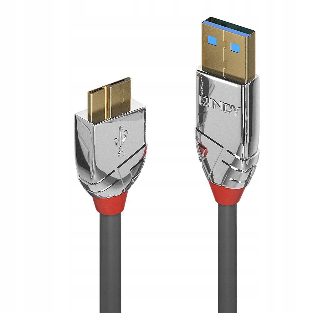 Kabel Lindy USB 3.2 Type A do Micro-B 3m 5Gbps Cromo Line 2Q005AV, 36659