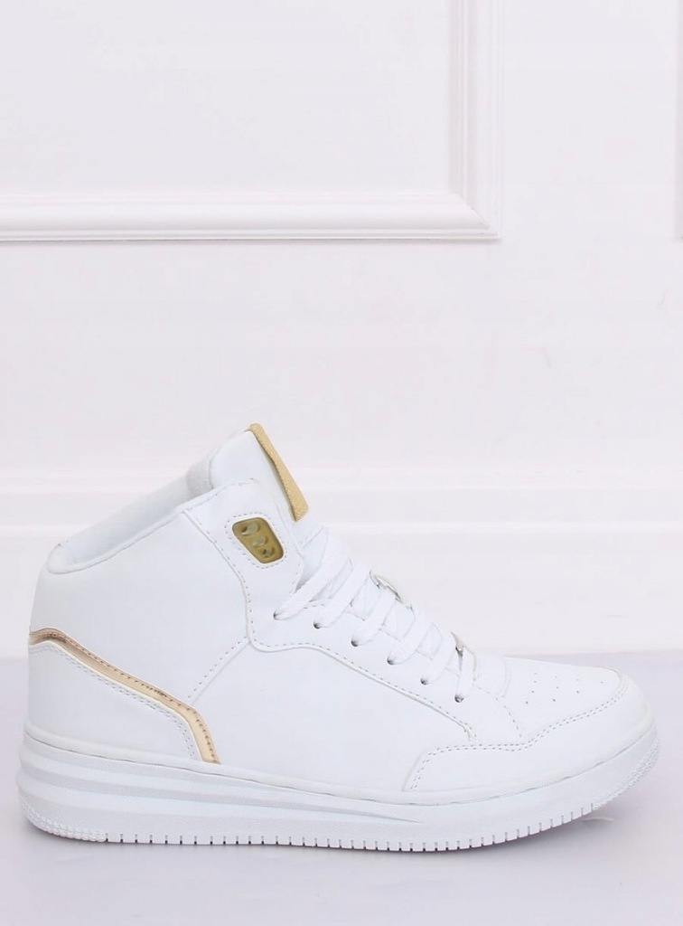 Buty sportowe za kostkę biało złote 107 18 39 Buty sportowe za kostkę biało złote 107 18 39