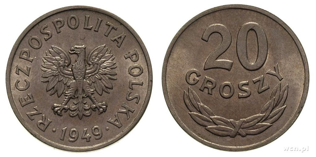 20 groszy 1949 miedzionikiel