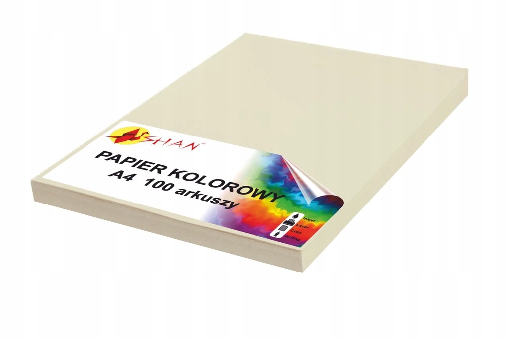 Papier kolorowy A4 120g ecru 100 arkuszy
