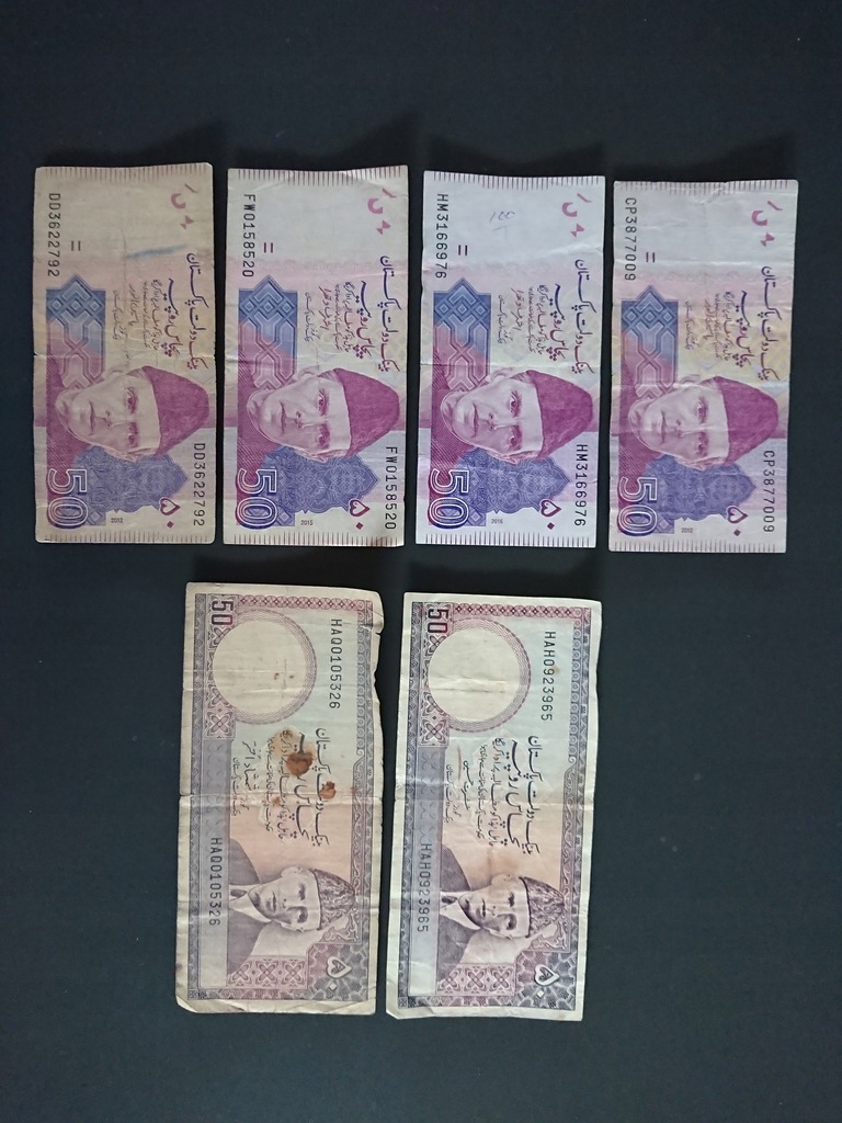 Pakistan - 50 Rupii (6 sztuk)