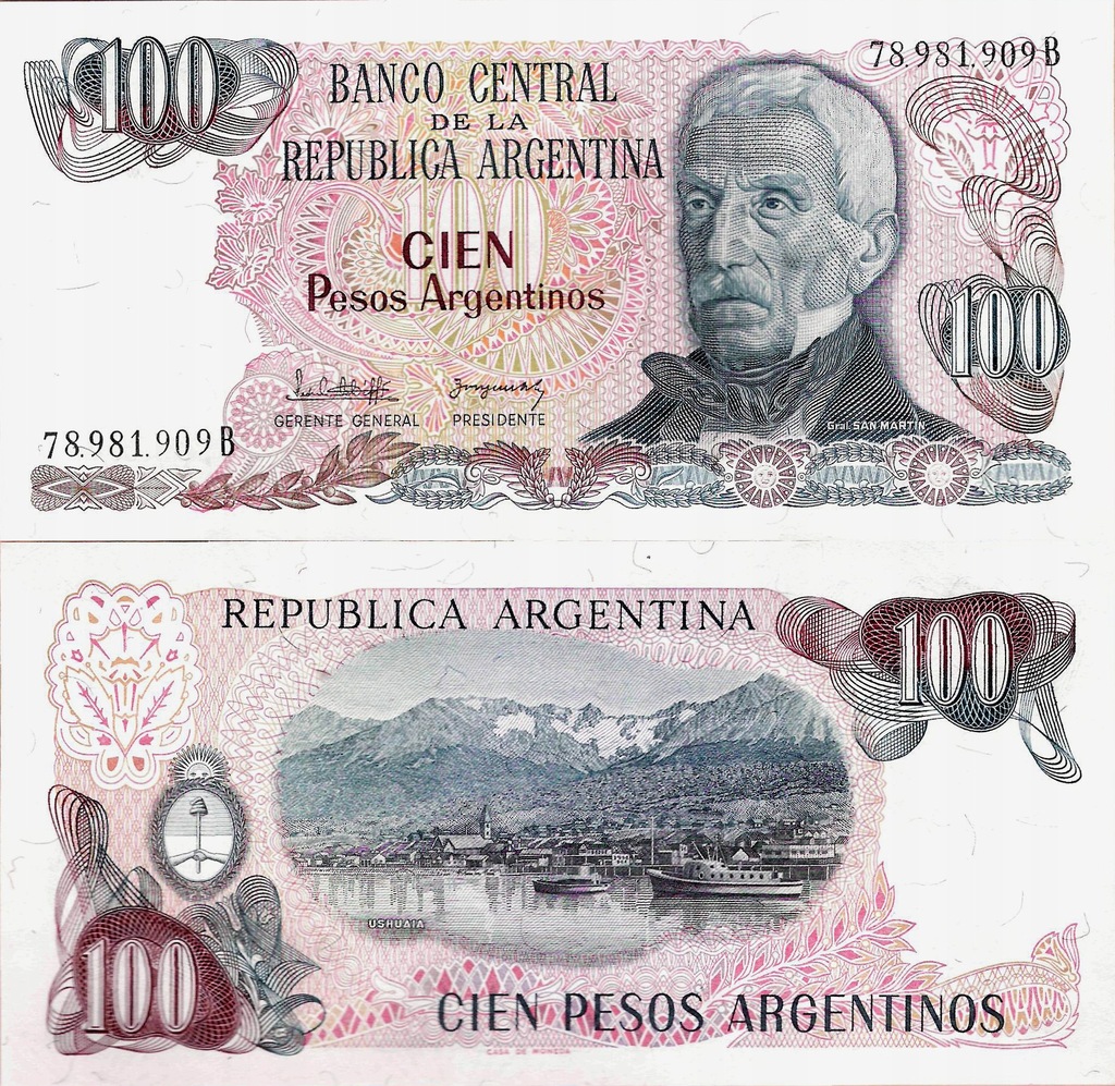 Argentyna 1983-1985 ND - 100 Pesos Pick 315 UNC