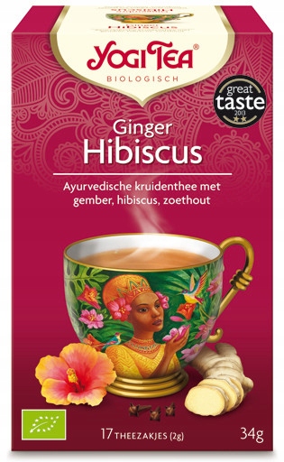 Herbata Hibiskus z Imbirem 17 torebek Yogi Tea