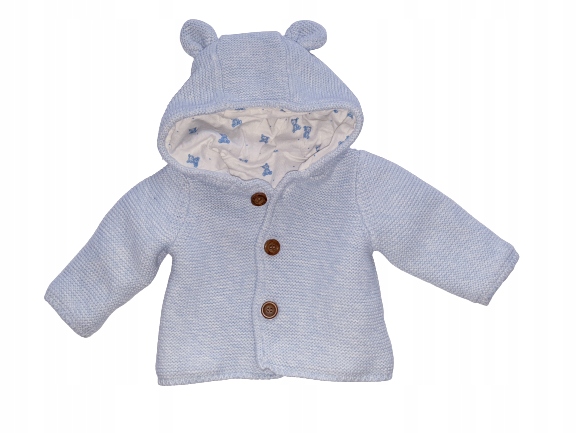 MOTHERCARE ciepły sweterek*uszka 56 cm