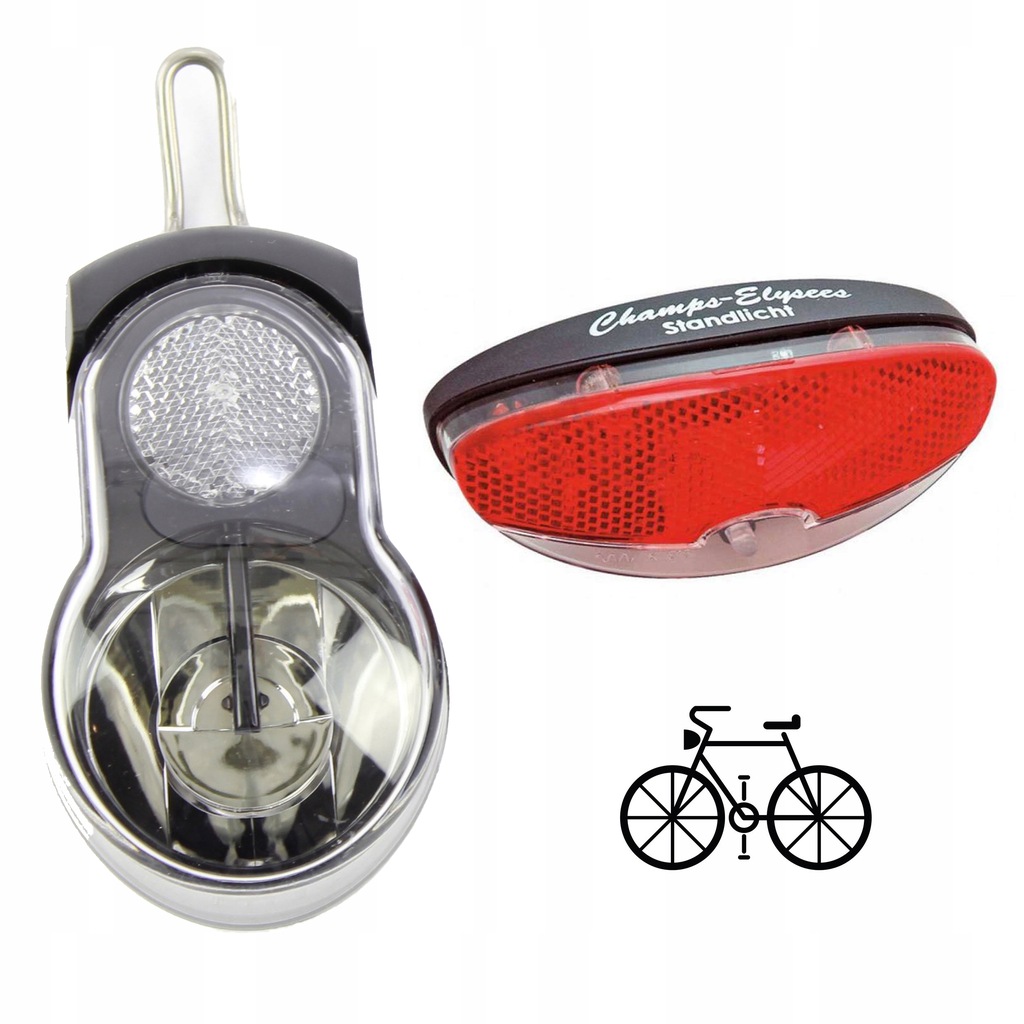 Zestaw lampek rowerowych oświetlenie LED DYNAMO