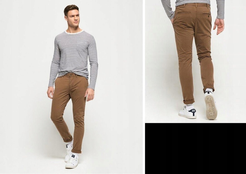 I012A07 SPODNIE CHINO BRĄZOWE 32/32