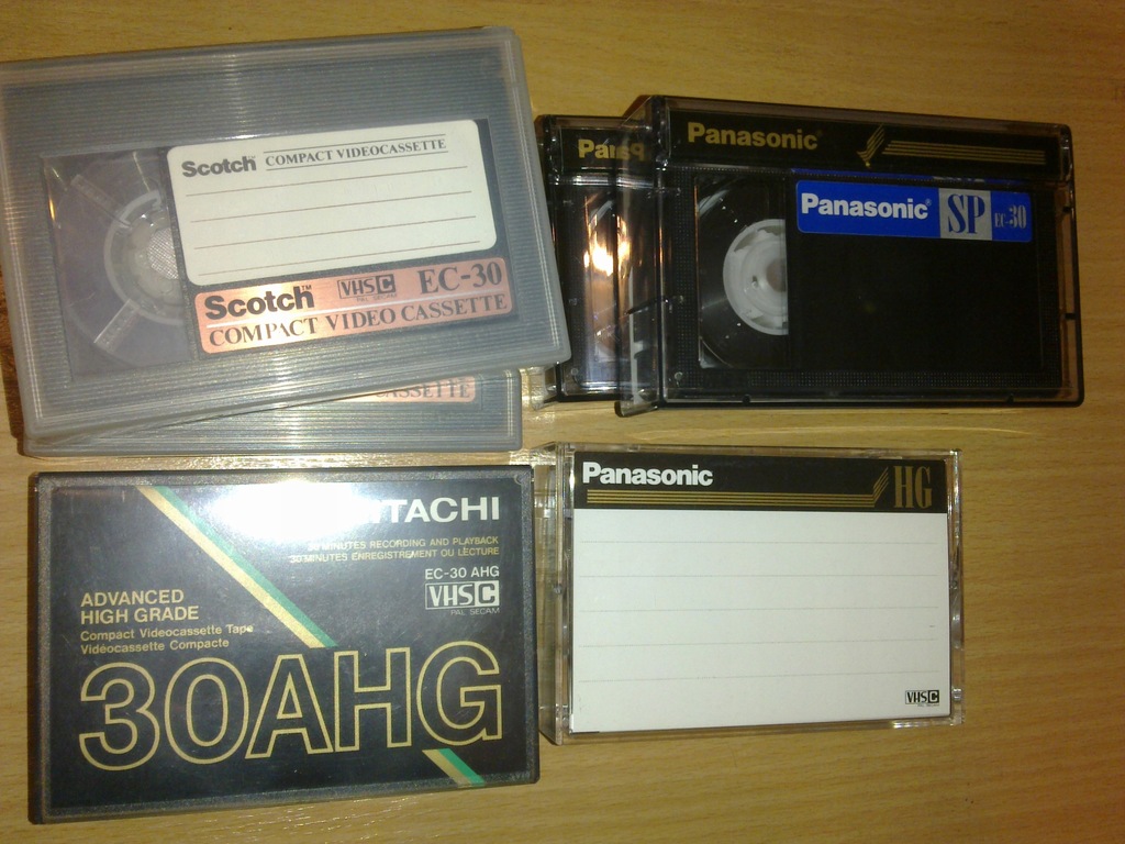 Markowe kasety VHS-C do kamery 6 sztuk od 1 zł