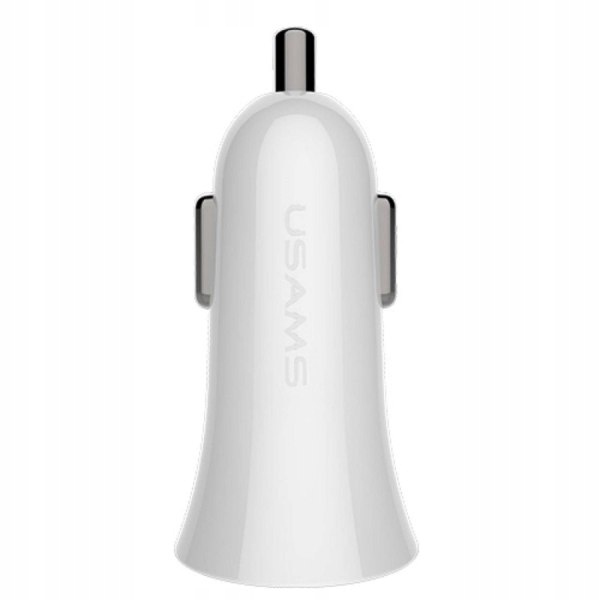 USAMS Ład. sam. 2xUSB 2,1A Trumpet biały/white 21C