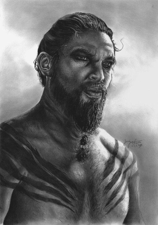 Portret Khal Drogo z serialu Gra o Tron ołówek A3