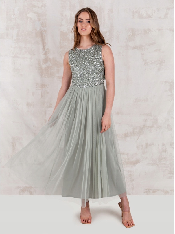 MAYA DELUXE SUKIENKA MAXI ROZKLOSZOWANA 48 4XL ZFF