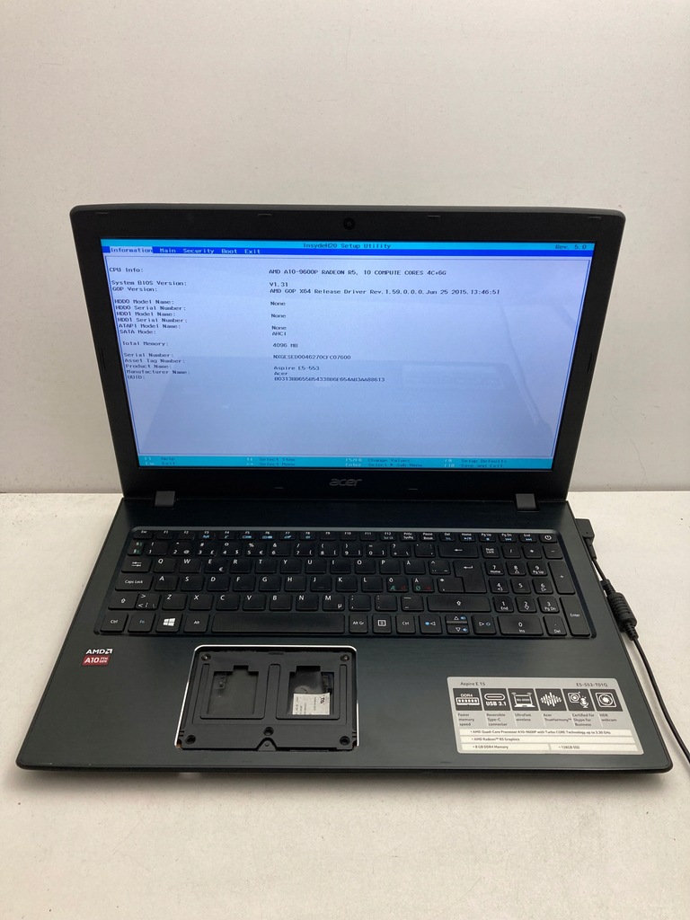 Laptop Acer Aspire E5-553 15 " AMD A10 XL70