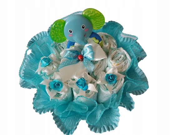 Bukiet pampersy pieluchy gryzak Chrzest