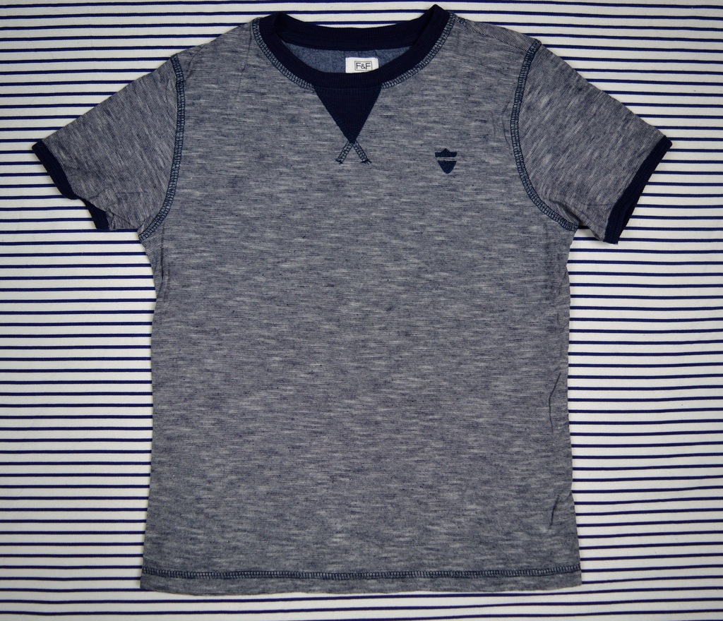 F&F SUPER T-SHIRT STYL MELANŻ 8-9l 134