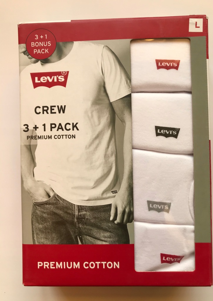 PODKOSZULKI MĘSKIE LEVI’S M 4 pak