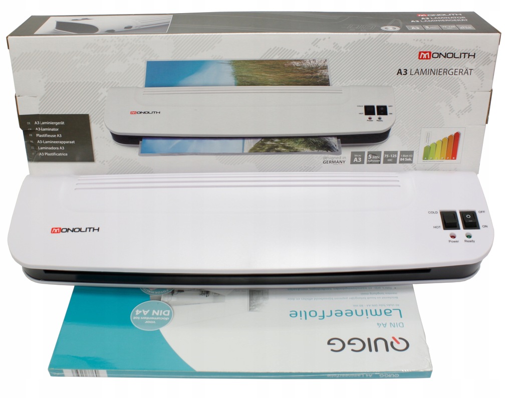 LAMINATOR A3 laminarka zgrzewarka + FOLIE MONOLITH 5263668771