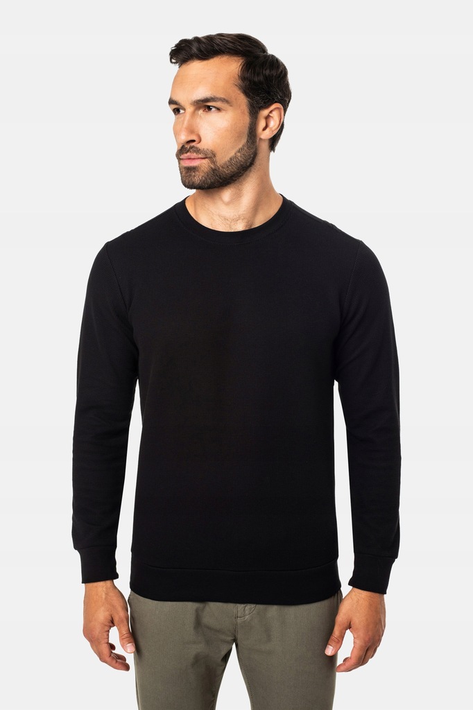 BLUZA MĘSKA BAWEŁNIANA RUNNER PÓGOLF CZARNA L