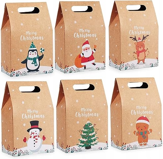 Torebka pudełko papierowe świąteczne bałwan choink