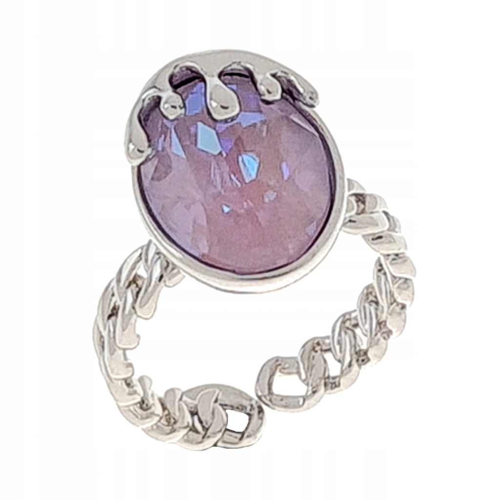 1681g Pierścionek 16,30mm srebrny pozłacany białym złotem Xuping regulowany