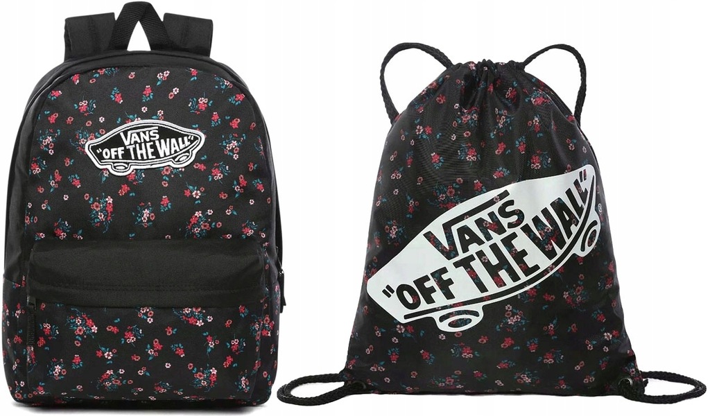ZESTAW 2W1 VANS PLECAK WOREK SZKO A FLORAL KWIATY 11023343154
