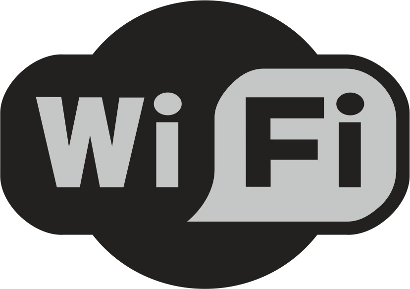 Naklejka WiFi - wzór A szerokość 7 cm czarno-szara